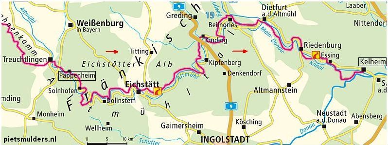 Altmühltal-Panoramaweg-route